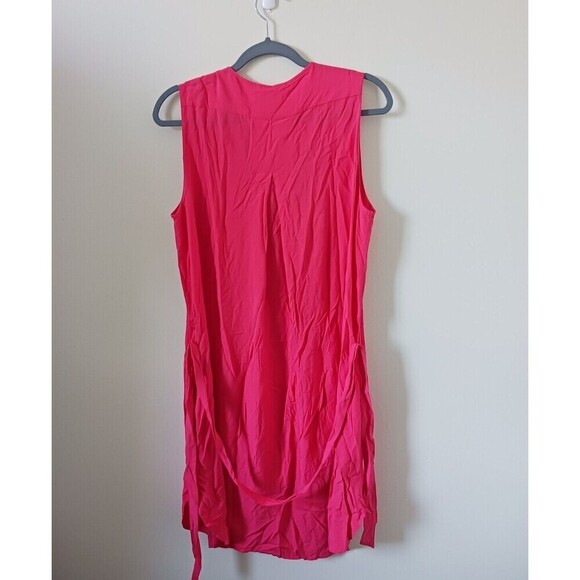 Gap Sheath Dress Knee Length Sleeveless Belted Round Neck Pink Size M - Picture 2 of 7